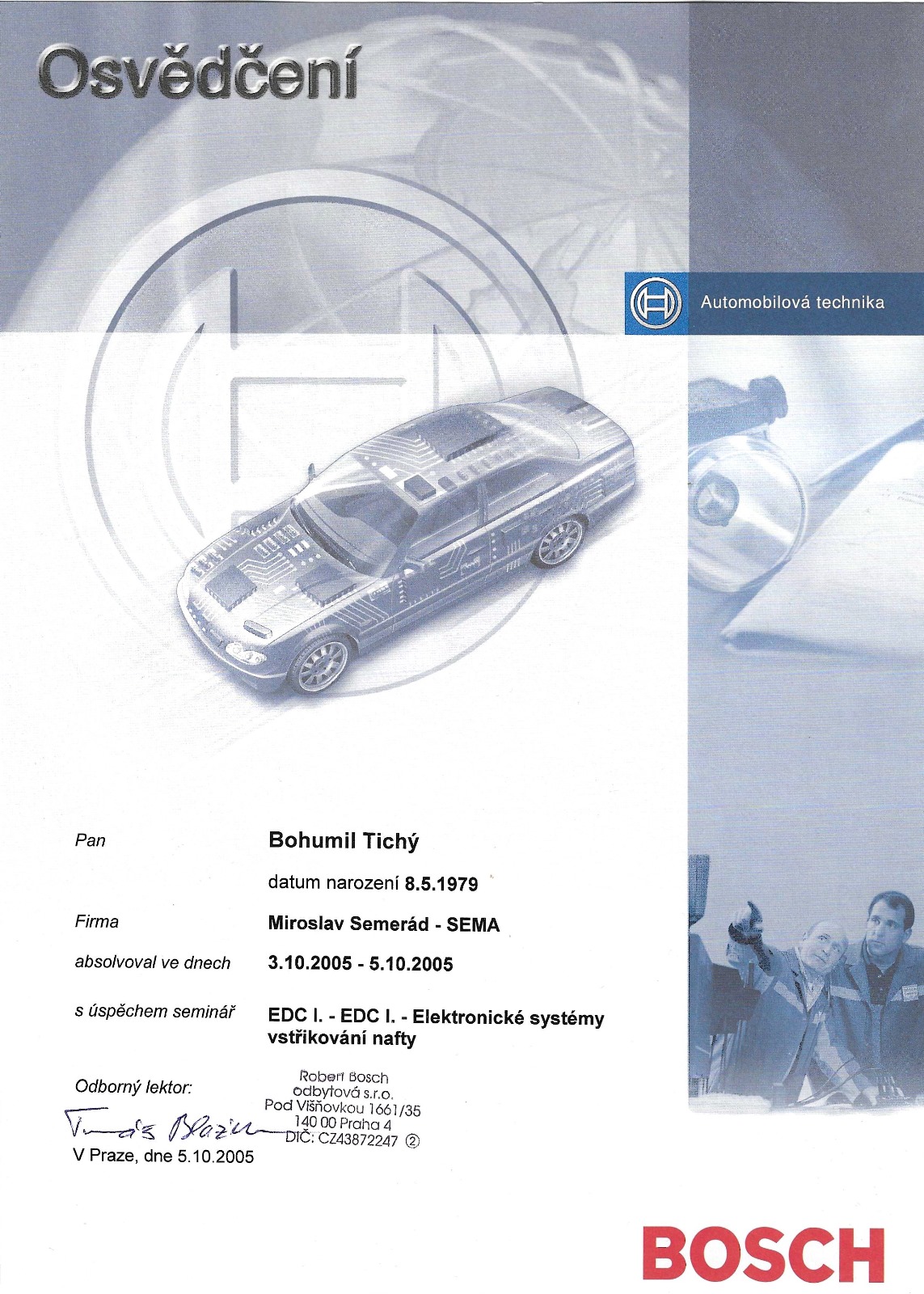 Osvědčení 2005