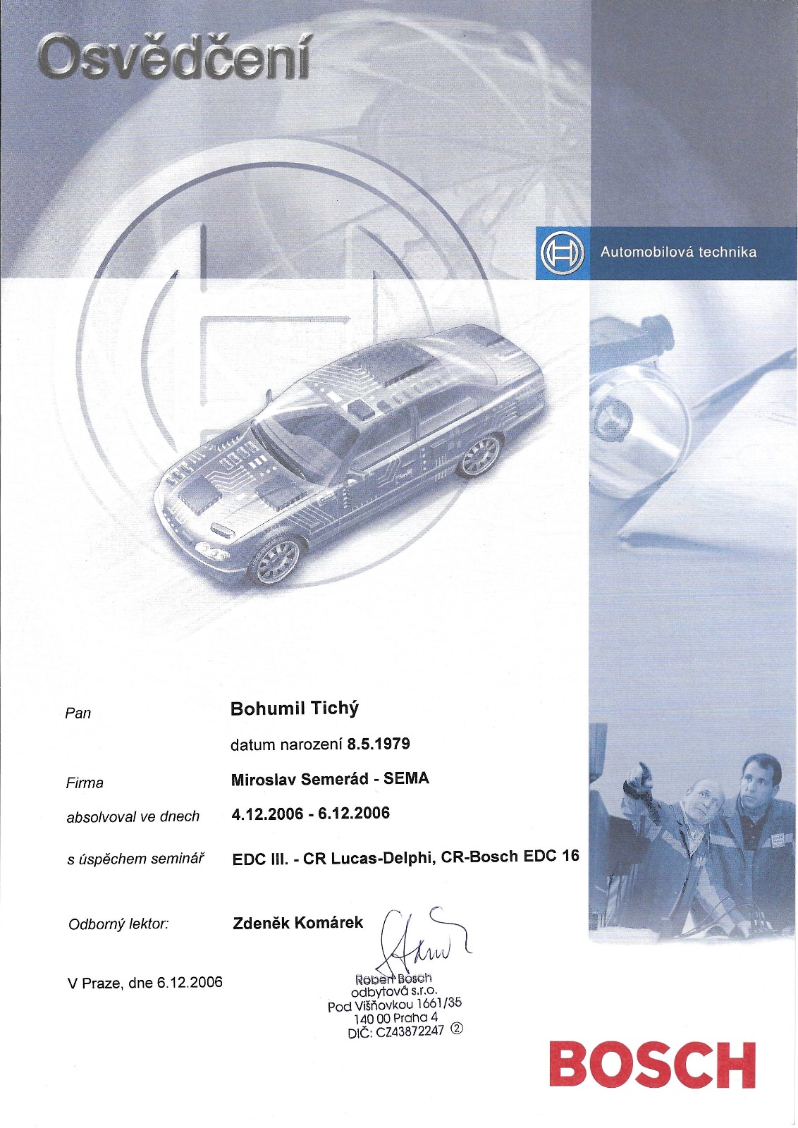 Osvědčení 2006